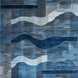 Ultra Soft Area Rug, Non Slip, Stain Resistant, Washable Area Rugs for Living Room, Bedroom, Contemporary Geometric Patterned Aesthetic(Blue)