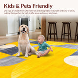 Ultra Soft Area Rug, Non Slip, Stain Resistant, Washable Area Rugs for Living Room, Bedroom, Modern Abstract Yellow Aesthetic Vibe(Yellow)