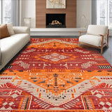 Ultra Soft Area Rug, Non Slip, Stain Resistant, Washable Area Rugs for Living Room, Bedroom, Dynamic Handcrafted Striped Accent(Red)