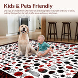 Ultra Soft Area Rug, Non Slip, Stain Resistant, Washable Area Rugs for Living Room, Bedroom, Rustic Dark Nature Inspired Design(Red)