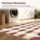 Ultra Soft Area Rug, Non Slip, Stain Resistant, Washable Area Rugs for Living Room, Bedroom, Desert Dusk Area Beige & Burgundy Echoing Arches(Beige)