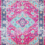 Ultra Soft Area Rug, Non Slip, Stain Resistant, Washable Area Rugs for Living Room, Bedroom, Elegant Abstract Symmetrical Design(Pink)