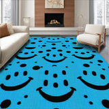 Ultra Soft Area Rug, Non Slip, Stain Resistant, Washable Area Rugs for Living Room, Bedroom, Unique Playful Pop Design(Blue)