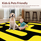 Ultra Soft Area Rug, Non Slip, Stain Resistant, Washable Area Rugs for Living Room, Bedroom, Vibrant Playful Animal Theme(Yellow)