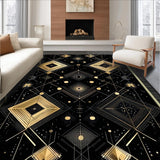 Ultra Soft Area Rug, Non Slip, Stain Resistant, Washable Area Rugs for Living Room, Bedroom, Vibrant Ogee Inspired Texture(Gold)