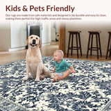 Ultra Soft Area Rug, Non Slip, Stain Resistant, Washable Area Rugs for Living Room, Bedroom, Stain-Resistant Gray Area Rug for Pet-Friendly Kitchen(White)