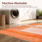 Ultra Soft Area Rug, Non Slip, Stain Resistant, Washable Area Rugs for Living Room, Bedroom, Vibrant Contemporary Abstract Style(Orange)