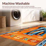 Ultra Soft Area Rug, Non Slip, Stain Resistant, Washable Area Rugs for Living Room, Bedroom, Lively Abstract Wildlife Design(Orange)