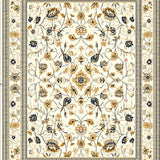 Ultra Soft Area Rug, Non Slip, Stain Resistant, Washable Area Rugs for Living Room, Bedroom, Elegant Boho Floral Area with Vintage Look(Beige)