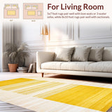 Ultra Soft Area Rug, Non Slip, Stain Resistant, Washable Area Rugs for Living Room, Bedroom, Rustic Earthy Tones Runner(Yellow)