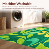Ultra Soft Area Rug, Non Slip, Stain Resistant, Washable Area Rugs for Living Room, Bedroom, Bright Green Organic Form(Green)