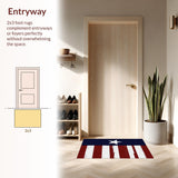 Ultra Soft Area Rug, Non Slip, Stain Resistant, Washable Area Rugs for Living Room, Bedroom, Bold Red and Blue Aesthetic(Red)