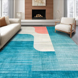 Ultra Soft Area Rug, Non Slip, Stain Resistant, Washable Area Rugs for Living Room, Bedroom, Aqua Multicolor Gradient Rug(Blue)