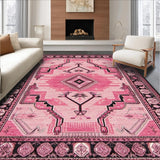 Ultra Soft Area Rug, Non Slip, Stain Resistant, Washable Area Rugs for Living Room, Bedroom, Rustic Pink Cowgirl Boots Motif(Pink)
