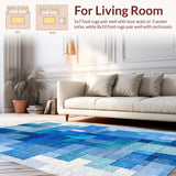 Ultra Soft Area Rug, Non Slip, Stain Resistant, Washable Area Rugs for Living Room, Bedroom, Trendy Bow Accent Rug Blue Decorative Knot Motif with Subtle Modern Flair(Blue)