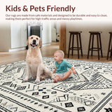 Ultra Soft Area Rug, Non Slip, Stain Resistant, Washable Area Rugs for Living Room, Bedroom, Sleek Monochrome Diamond Arrangement(Gray)