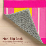 Ultra Soft Area Rug, Non Slip, Stain Resistant, Washable Area Rugs for Living Room, Bedroom, Charming Bright Colorful Pattern(Pink)