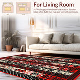 Ultra Soft Area Rug, Non Slip, Stain Resistant, Washable Area Rugs for Living Room, Bedroom, Vibrant Playful Pattern Display(Black)