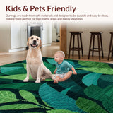 Ultra Soft Area Rug, Non Slip, Stain Resistant, Washable Area Rugs for Living Room, Bedroom, Modern Abstract Green Tones Design(Green)