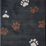 Ultra Soft Area Rug, Non Slip, Stain Resistant, Washable Area Rugs for Living Room, Bedroom, Sophisticated Graphite Paw Print Style(Black)
