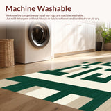 Luna Vista Contemporary Green Beige Area With Abstract Geometric Motifs(Beige)