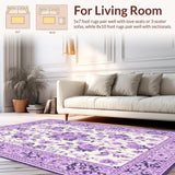Ultra Soft Area Rug, Non Slip, Stain Resistant, Washable Area Rugs for Living Room, Bedroom, Lavender Galaxy Inspired Pattern(Purple)