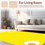 Ultra Soft Area Rug, Non Slip, Stain Resistant, Washable Area Rugs for Living Room, Bedroom, Contemporary Minimalist Egg Shape(Yellow)