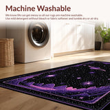 Ultra Soft Area Rug, Non Slip, Stain Resistant, Washable Area Rugs for Living Room, Bedroom, Cosmic Whimsical Star Motif(Purple)