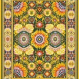 Ultra Soft Area Rug, Non Slip, Stain Resistant, Washable Area Rugs for Living Room, Bedroom, Vibrant Circular Mandala Motif(Yellow)