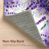 Ultra Soft Area Rug, Non Slip, Stain Resistant, Washable Area Rugs for Living Room, Bedroom, Lavender Pastel Botanical Aesthetic(Purple)