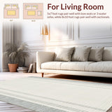 Ultra Soft Area Rug, Non Slip, Stain Resistant, Washable Area Rugs for Living Room, Bedroom, Subtle Earthy Tones with Texture(Beige)