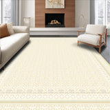 Ultra Soft Area Rug, Non Slip, Stain Resistant, Washable Area Rugs for Living Room, Bedroom, Elegant Neutral Trellis Design Area with Classic Beige Medallion(Beige)