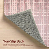 Ultra Soft Area Rug, Non Slip, Stain Resistant, Washable Area Rugs for Living Room, Bedroom, Chic Geometric Plush Aesthetic(Pink)