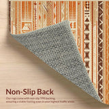 Ultra Soft Area Rug, Non Slip, Stain Resistant, Washable Area Rugs for Living Room, Bedroom, Rustic Warm Toned Braided Runner(Orange)