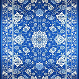 Ultra Soft Area Rug, Non Slip, Stain Resistant, Washable Area Rugs for Living Room, Bedroom, Serene Asian Elegance with Detailed Print(Blue)