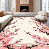 Ultra Soft Area Rug, Non Slip, Stain Resistant, Washable Area Rugs for Living Room, Bedroom, Whimsical Spring Blossom Arrangement(Pink)