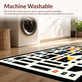 Ultra Soft Area Rug, Non Slip, Stain Resistant, Washable Area Rugs for Living Room, Bedroom, Vivid Modern Dice Print(Black)