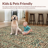 Ultra Soft Area Rug, Non Slip, Stain Resistant, Washable Area Rugs for Living Room, Bedroom, Chic Modern Linear Arrangement(Brown)