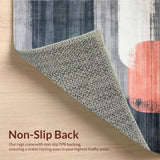 Ultra Soft Area Rug, Non Slip, Stain Resistant, Washable Area Rugs for Living Room, Bedroom, Elegant Modern Swirl Design(Gray)