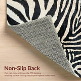 Ultra Soft Area Rug, Non Slip, Stain Resistant, Washable Area Rugs for Living Room, Bedroom, Exotic Zebra Print Entryway Runner Rug(Black)
