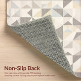 Ultra Soft Area Rug, Non Slip, Stain Resistant, Washable Area Rugs for Living Room, Bedroom, Stylish Entry Beige & Grey Hues Modern Geometric Indoor(Gray)