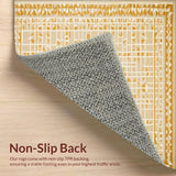 Ultra Soft Area Rug, Non Slip, Stain Resistant, Washable Area Rugs for Living Room, Bedroom, Modern Beige Area with Intricate Geometric and Warm Accents(Beige)
