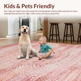 Ultra Soft Area Rug, Non Slip, Stain Resistant, Washable Area Rugs for Living Room, Bedroom, Luxe Shaggy Earthy Tones(Pink)