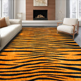 Ultra Soft Area Rug, Non Slip, Stain Resistant, Washable Area Rugs for Living Room, Bedroom, Rustic Dark Brown Tiger Print(Orange)