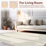 Ultra Soft Area Rug, Non Slip, Stain Resistant, Washable Area Rugs for Living Room, Bedroom, Sleek Neutral Toned Design(Beige)