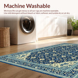 Ultra Soft Area Rug, Non Slip, Stain Resistant, Washable Area Rugs for Living Room, Bedroom, Tone on Tone Dining Room Stain-Resistant Carpet(Blue)