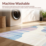 Ultra Soft Area Rug, Non Slip, Stain Resistant, Washable Area Rugs for Living Room, Bedroom, Coquette Bow Accent Rug Featuring Wavy Scallop Outline And Soft Gradient Design(White)