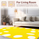 Ultra Soft Area Rug, Non Slip, Stain Resistant, Washable Area Rugs for Living Room, Bedroom, Joyful Abstract Playful Composition(Yellow)