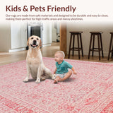 Ultra Soft Area Rug, Non Slip, Stain Resistant, Washable Area Rugs for Living Room, Bedroom, Aesthetic Ribbon Loop Rug Featuring Whimsical Bow-Inspired Pattern Design(Pink)