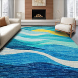 Ultra Soft Area Rug, Non Slip, Stain Resistant, Washable Area Rugs for Living Room, Bedroom, Summer Waves surfer inspired area rug(Blue)